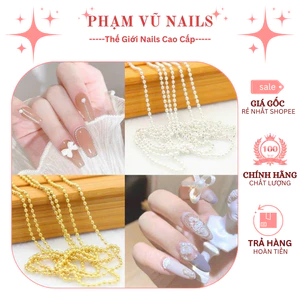 Set Dây Bi Vàng - Bạc Trang Trí Nail Làm Móng Size Bé