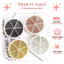 Set Khay Bi Tròn Mix Size Trang Trí Móng 4 Màu Vàng - Hồng - Trắng - Đen