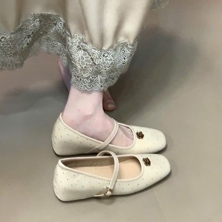 (Sẵn kem 36 )Giày Búp Bê Mary Jane Đế Tăng Chiều Cao Cho Phái Nữ Sang Chảnh 2025