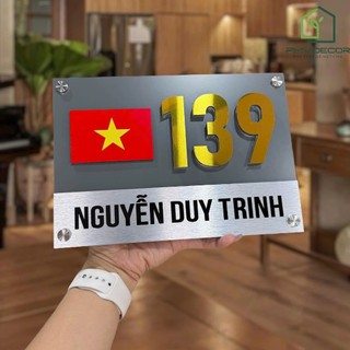 ( Nhận hỏa tốc) Bảng số nhà, bảng công ty có lá cờ cao cấp hiện đại nhiều kích thước