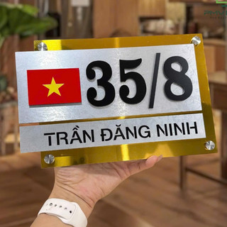 ( Nhận hỏa tốc) Bảng số nhà, bảng công ty có lá cờ cao cấp hiện đại nhiều kích thước