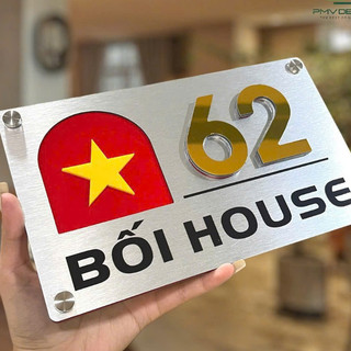 ( Nhận hỏa tốc) Bảng số nhà, bảng công ty có lá cờ cao cấp hiện đại nhiều kích thước