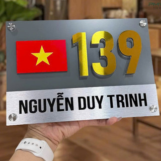 ( Nhận hỏa tốc) Bảng số nhà, bảng công ty có lá cờ cao cấp hiện đại nhiều kích thước