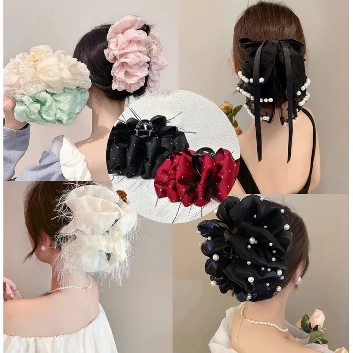 Kẹp Tóc Nơ Bồng Bềnh Tiểu Thư