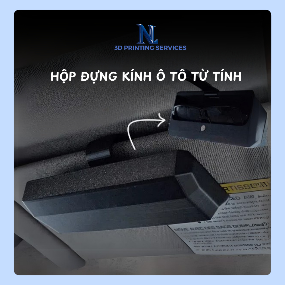 Hộp đựng kính ô tô nam châm từ tính gắn tấm che nắng Phụ kiện ô tô đa năng | NL3D
