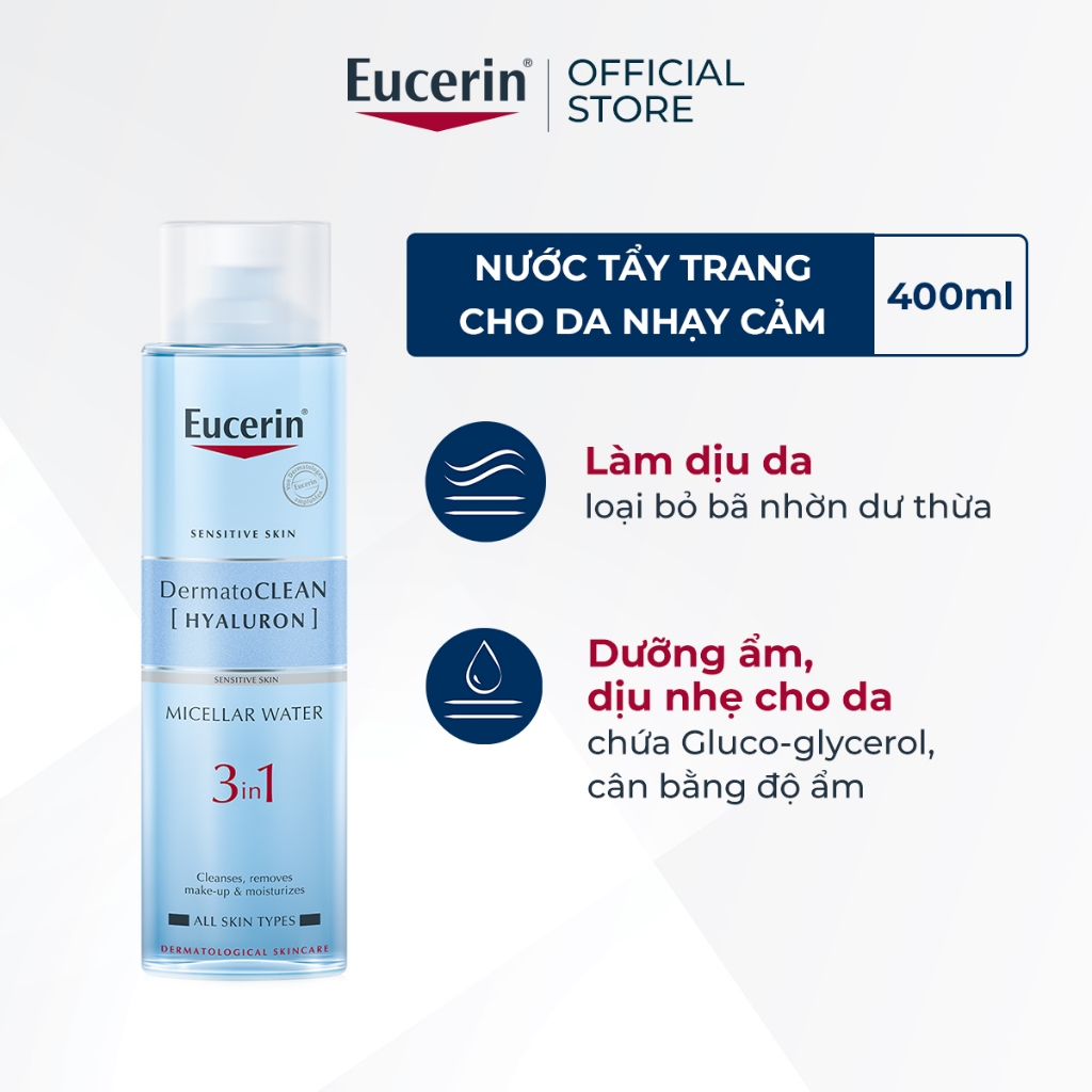 Ảnh Nước tẩy trang dịu nhẹ cho da nhạy cảm Eucerin DermatoCLEAN Micellar 400ml 2
