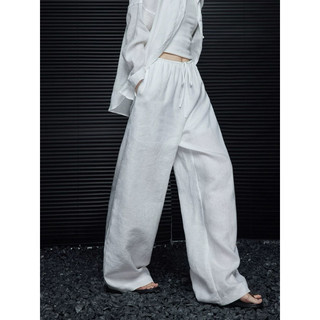 𝗛𝗮̀𝗻𝗴 𝗰𝗵𝗶́𝗻𝗵 𝗵𝗮̃𝗻𝗴 Quần Linen dáng suông rút dây có lớp lót không lộ - ON workshop