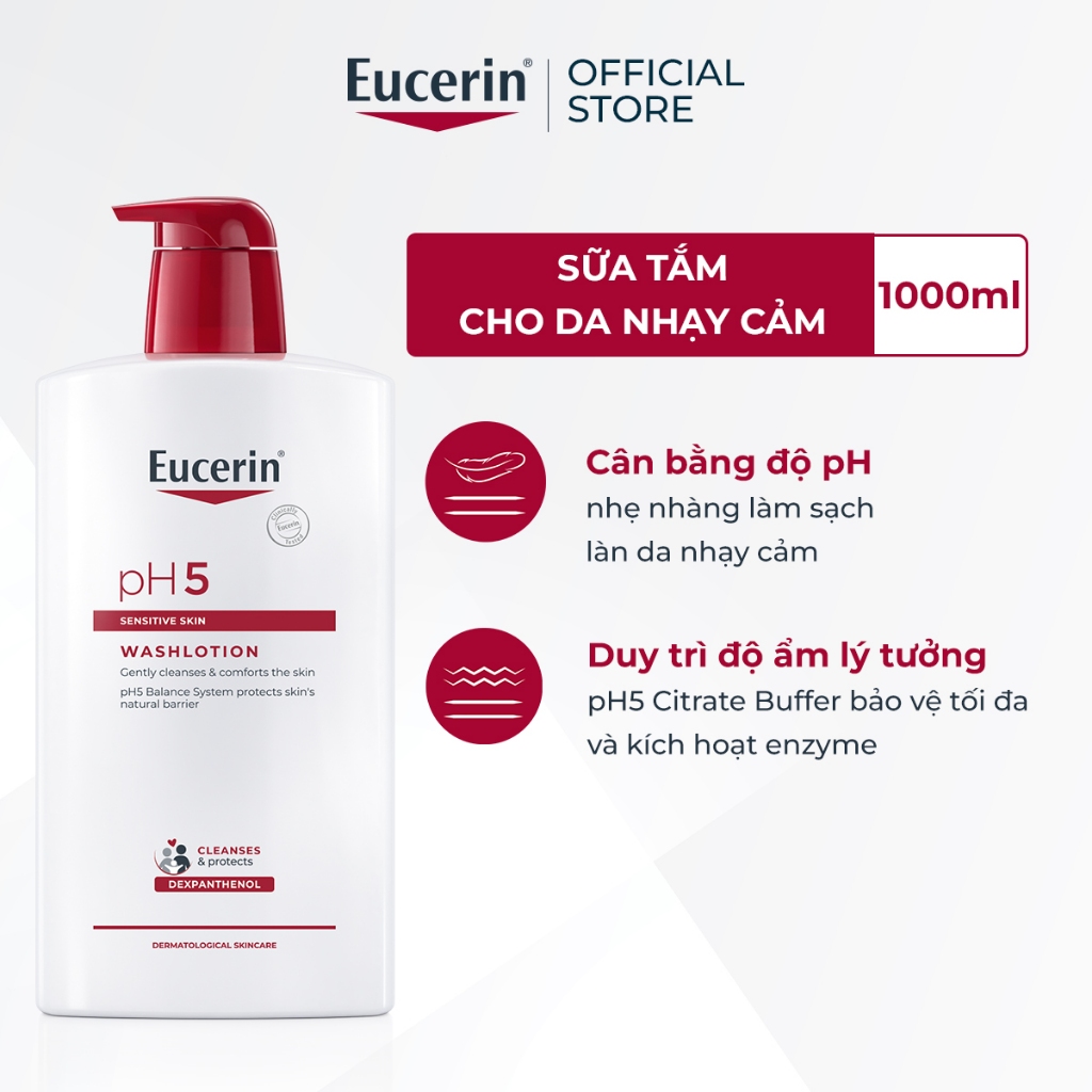 Ảnh Sữa Tắm Cho Da Nhạy Cảm Eucerin pH5 Sensitive Skin Washlotion 1000ml 1