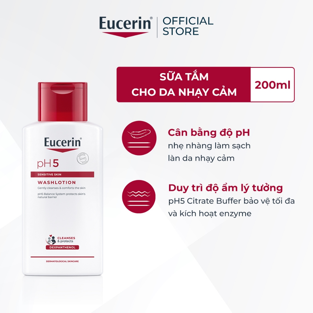 Ảnh Sữa tắm cho da cơ thể nhạy cảm Eucerin pH5 Sensitive Skin Washlotion 200ml 1