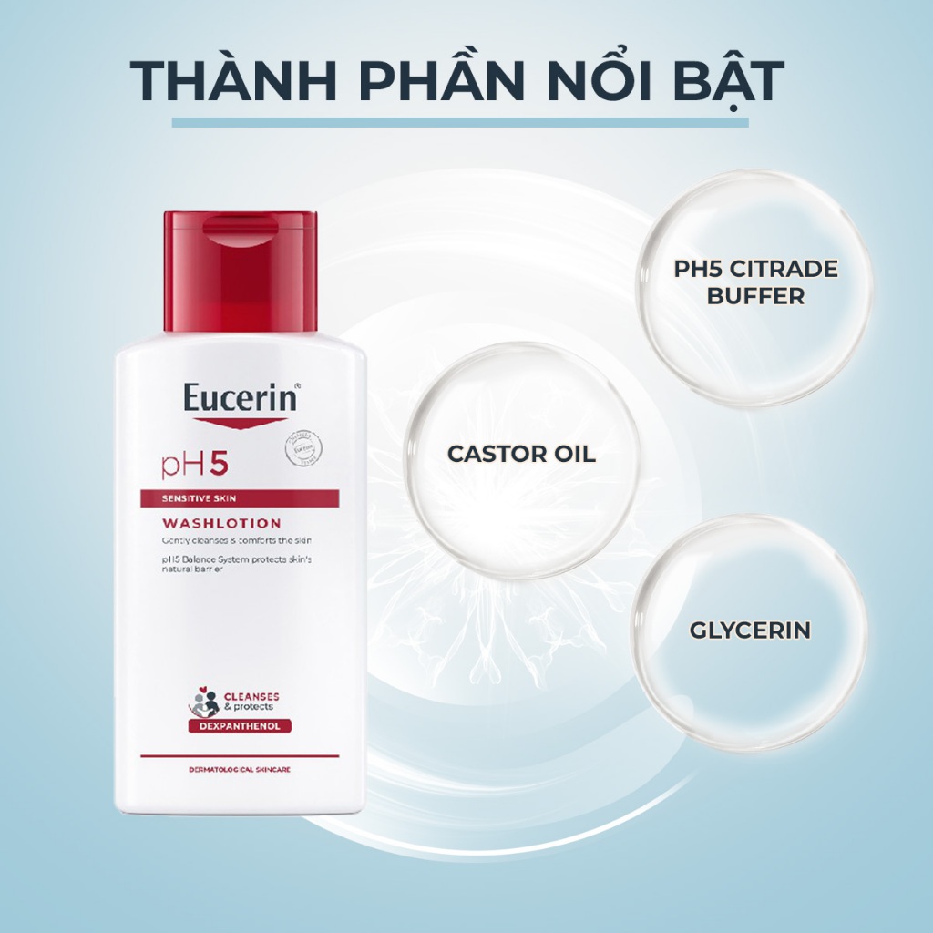 Ảnh Sữa tắm cho da cơ thể nhạy cảm Eucerin pH5 Sensitive Skin Washlotion 200ml 3