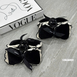 kẹp nhung nơ pha viền trắng tiểu thư nhẹ nhàng-kẹp 13cm