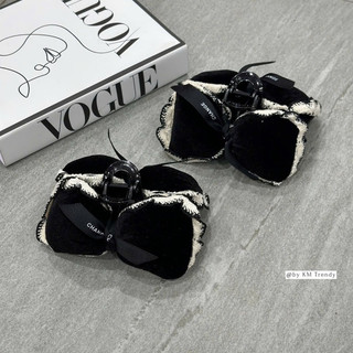 kẹp nhung nơ pha viền trắng tiểu thư nhẹ nhàng-kẹp 13cm