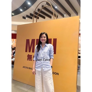 Áo sơ mi nữ 100% LINEN, kẻ sọc - JUNE LINEN #A04HT