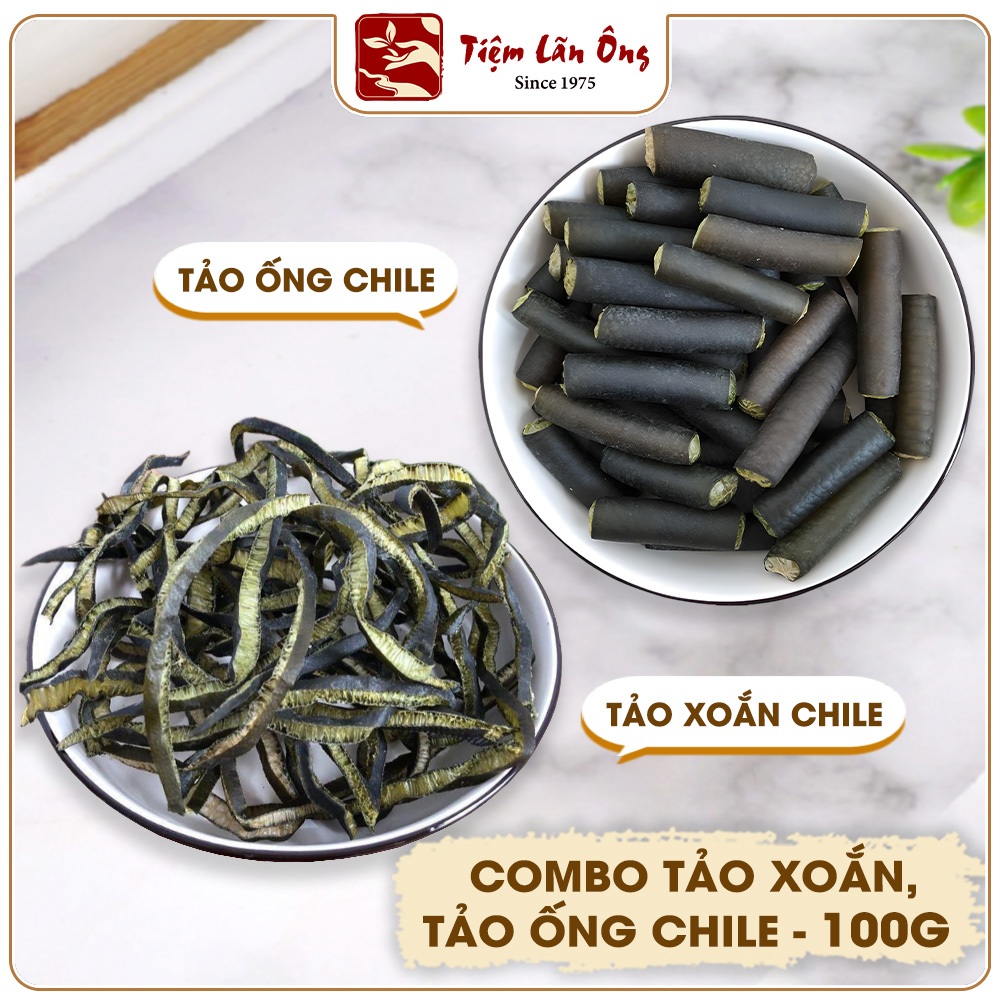 Combo tảo xoắn + tảo ống chile 100g, chay mặn đều dùng được, dai, giòn, không tanh, tốt cho sức khoẻ