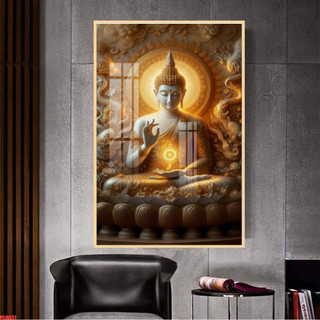 [TRANH PHẬT GIÁO] Tranh Treo Tường Phòng Thờ Phật Thích Ca, Phật A Di Đà,... - Tranh Laminate Tráng Gương Bo Viền