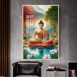 [TRANH PHẬT GIÁO] Tranh Treo Tường Phòng Thờ Phật Thích Ca, Phật A Di Đà,... - Tranh Laminate Tráng Gương Bo Viền