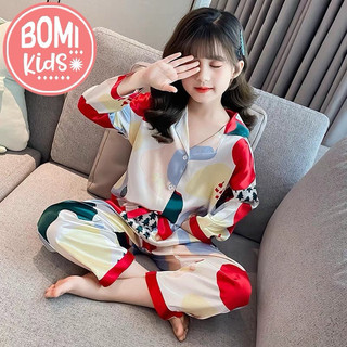 [ 8KG - 34KG ] Bộ Đồ Ngủ Pijama Dài Tay Cho Bé Chất Vải Lụa Mango Mềm Mịn, Mát_BM42