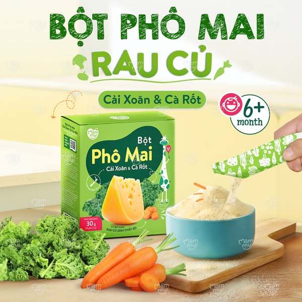 Phô mai rau củ Mămmy dạng bột kết hợp với rau củ tự nhiên bổ sung canxi ...