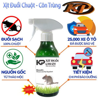 Chai Xịt Đuổi Chuột KP 300ML Công Nghệ Đức - Mùi Quế Nguồn Gốc Thảo Mộc, An toàn Xua Đuổi Chuột, Gián, Côn Trùng
