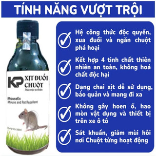 Chai Xịt Đuổi Chuột KP 300ML Công Nghệ Đức - Mùi Quế Nguồn Gốc Thảo Mộc, An toàn Xua Đuổi Chuột, Gián, Côn Trùng