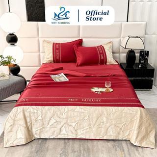 Bộ chăn ga gối M2T BEDDING LUXURY sang trọng - ga trải giường, 2 vỏ gối nằm,1 chăn chần bông hè mỏng