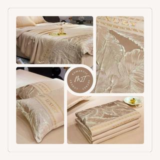 Bộ chăn ga gối M2T BEDDING LUXURY sang trọng - ga trải giường, 2 vỏ gối nằm,1 chăn chần bông hè mỏng