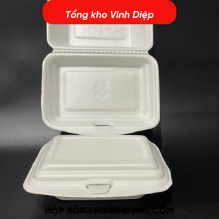 Combo 145~150 hộp xốp chữ nhật không ngăn/ 1 ngăn lớn đựng cơm, bún, bánh tráng trộn, đồ ăn