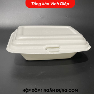 Combo 145~150 hộp xốp chữ nhật không ngăn/ 1 ngăn lớn đựng cơm, bún, bánh tráng trộn, đồ ăn
