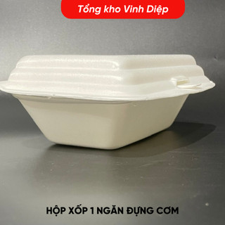 Combo 145~150 hộp xốp chữ nhật không ngăn/ 1 ngăn lớn đựng cơm, bún, bánh tráng trộn, đồ ăn