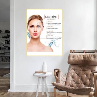 [TRANH CHĂM SÓC DA MẶT] Tranh Chuyên Điều Trị Chăm Sóc Da Chuyên Sâu Cho Spa Thẩm Mỹ Viện - Tranh Laminate Tráng Gương