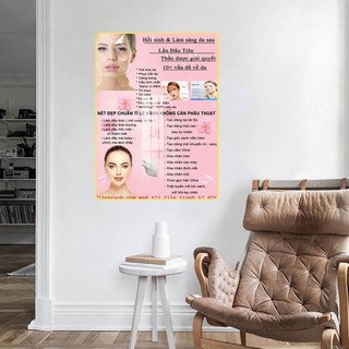 [TRANH CHĂM SÓC DA MẶT] Tranh Chuyên Điều Trị Chăm Sóc Da Chuyên Sâu Cho Spa Thẩm Mỹ Viện - Tranh Laminate Tráng Gương