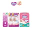 Combo sơ sinh gồm 02 gói Miếng lót Newborn 1-108 miếng và 01 gói Tã quần mở một bên NB70+6 miếng