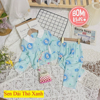 [ 6KG - 18KG ] Đồ Bộ Bé Gái Mặc Nhà Pijama Lụa Cao Cấp Tay Dài Cho Bé - Chất Vải Lụa mềm Mịn Thoáng Mát_BM12