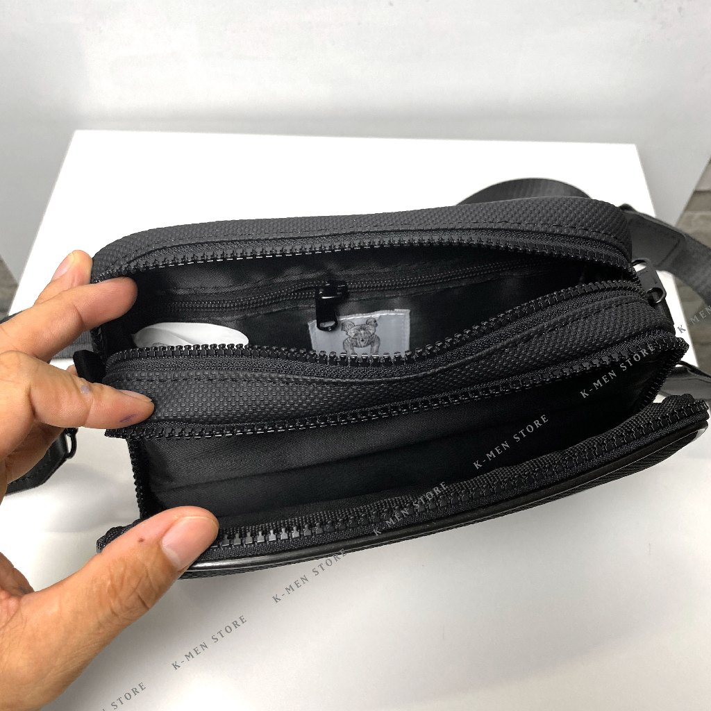 Túi đeo chéo da nam LW MULTIBAG CrossBody màu đen chống nước