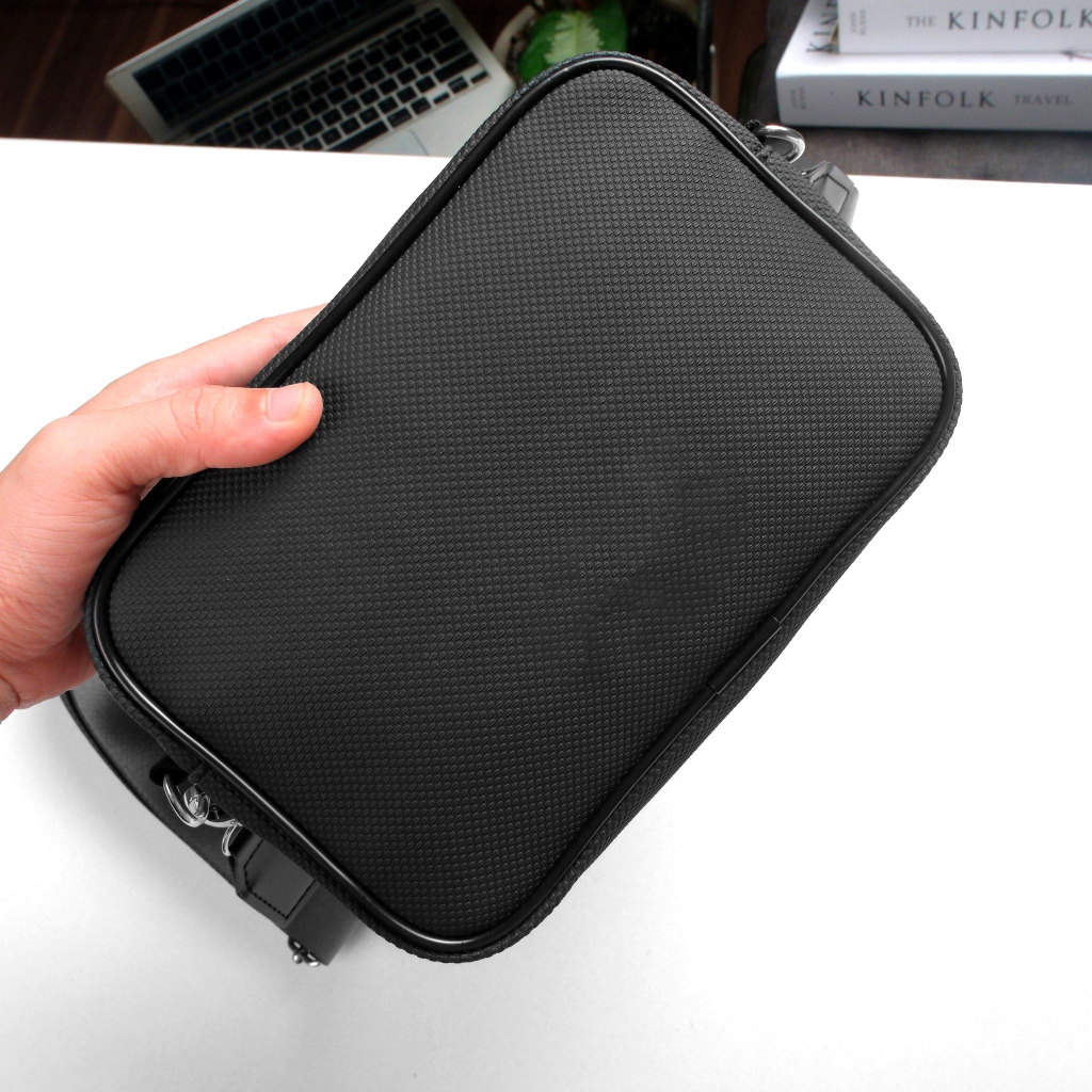 Túi đeo chéo da nam LW MULTIBAG CrossBody màu đen chống nước