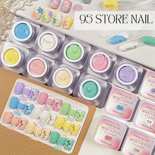 Set gel thạch cao 9 màu macaron  tông màu pastel , gel nặn hoa , vẽ nổi , chà được tráng gương