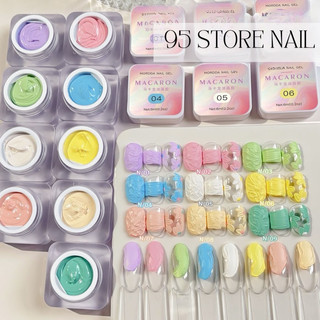 Set gel thạch cao 9 màu macaron  tông màu pastel , gel nặn hoa , vẽ nổi , chà được tráng gương