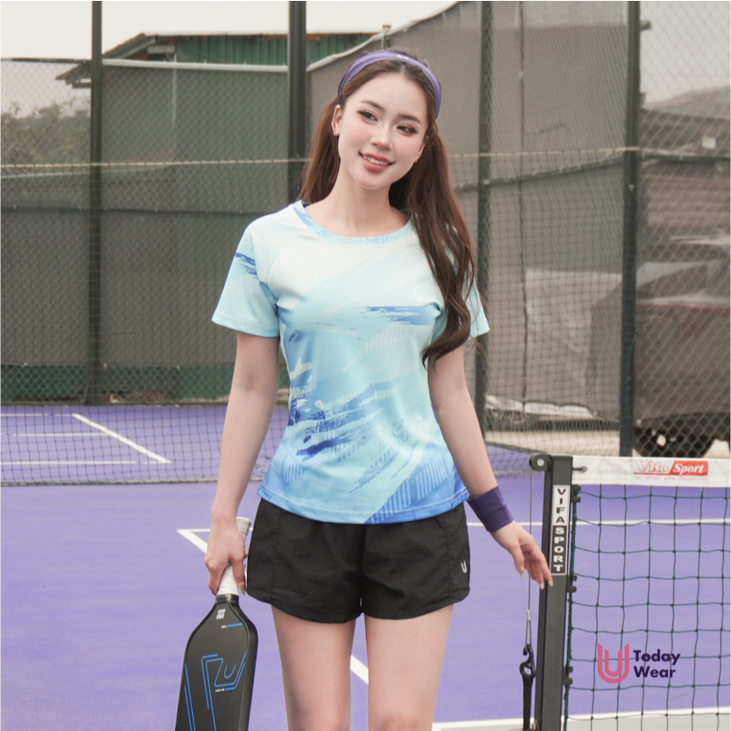 Ảnh Áo thun thể thao nữ chạy bộ Active Tee thấm hút chơi cầu lông bóng bàn tập gym Today U Wear 4