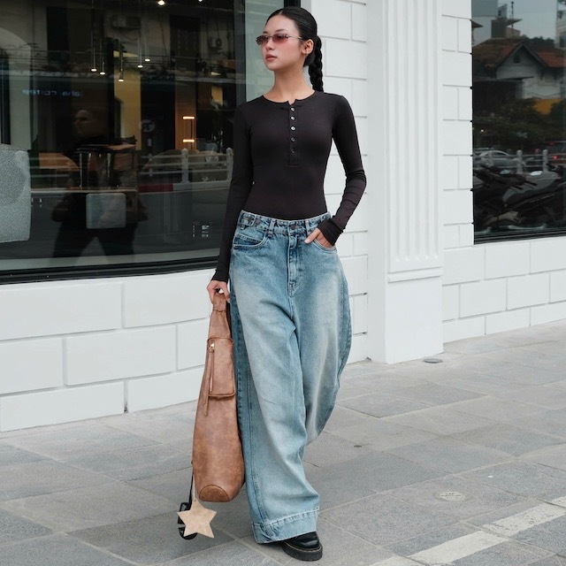 Ảnh làminapparel - LONG SLEEVE BUTTON UP BODYSUIT 3