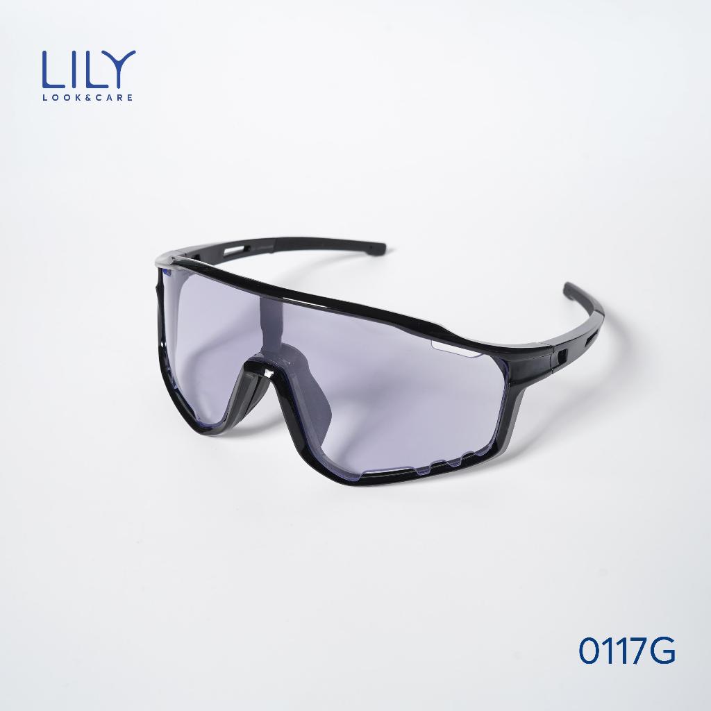 Ảnh Kính mắt đổi màu ghi LILYEYEWEAR chống UV400 chống bụi đa năng bảo vệ mắt thích hợp đi đường và hoạt động thể thao 0117G 4