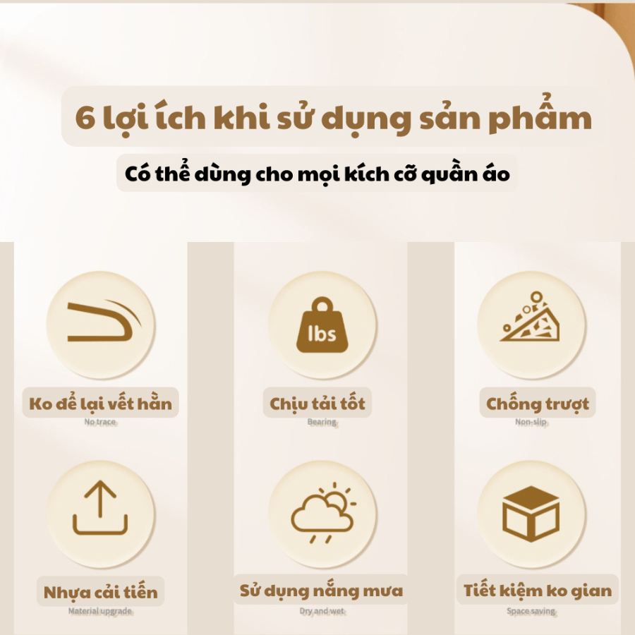 Ảnh Bộ 50 móc treo quần áo chống trượt đệm cầu vai cao su xoay 360, Móc nhựa cao cấp, dẻo dai, bền bỉ. 2