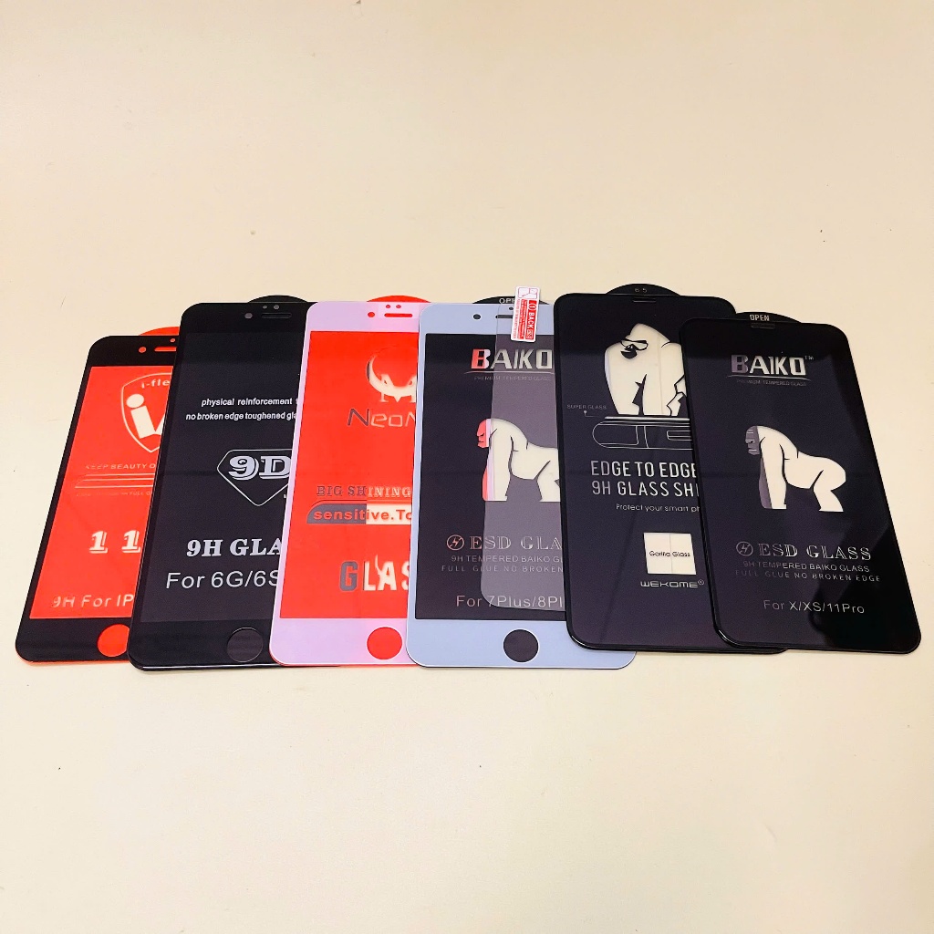Kính cường lực FULL dành cho 6/7/8/6Plus/7plus/8plus/X/Xs/11/11pro/XsMax/ProMax