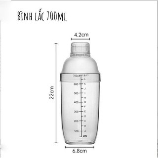 Bình Lắc Shaker Pha Chế Nhựa Trong Suốt (350ml - 530ml - 700ml - 1000ml) - Tiện Lợi, Dễ Sử Dụng