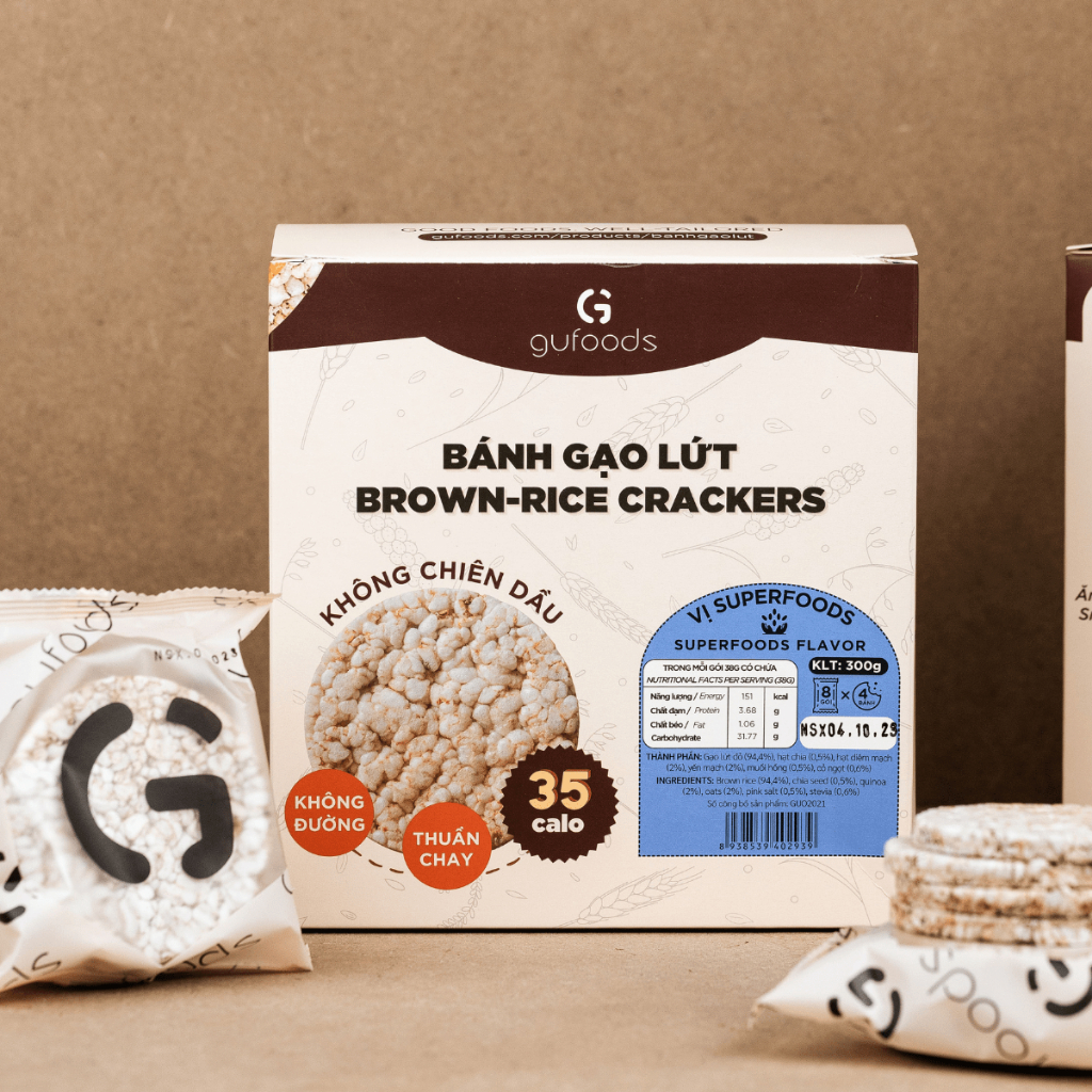 Ảnh Bánh gạo lứt ăn kiêng GUfoods vị Superfoods - Không chiên dầu, Không đường, Eat clean, Healthy, Gym (170g/300g/510g) 4