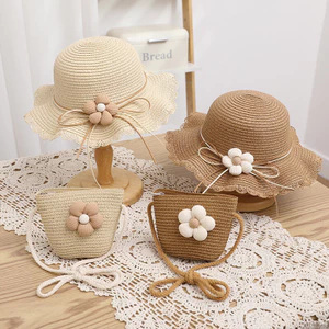 Set Túi Xách Và Mũ Cói Chống Nắng Đi Biển Dễ Thương Cho Bé Từ 3-5 Tuổi