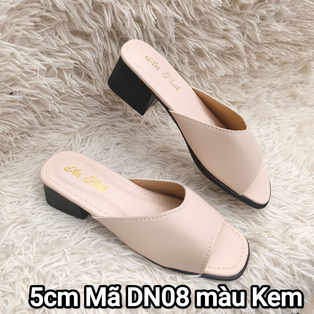 Dép nữ da sịn thật mã DN36 cao 5cm - dép da trung niên