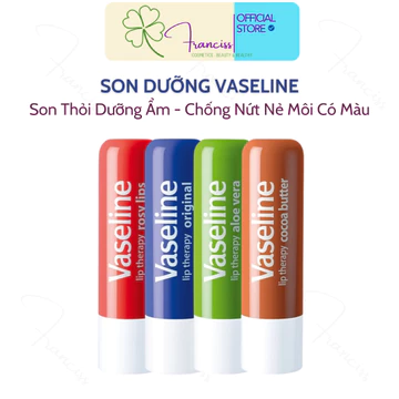 Son Thỏi Dưỡng Ẩm, Chống Nứt Nẻ Môi Có Màu, Không Màu Vaseline Lip Therapy Dạng Thỏi 4.8G