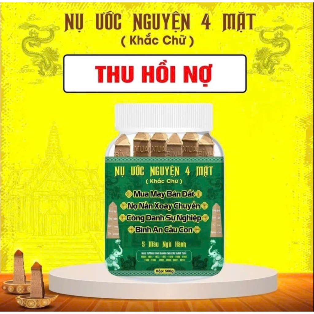 NỤ ƯỚC NGUYỆN 4 MẶT - Cầu may mắn - Hộp 30 nụ