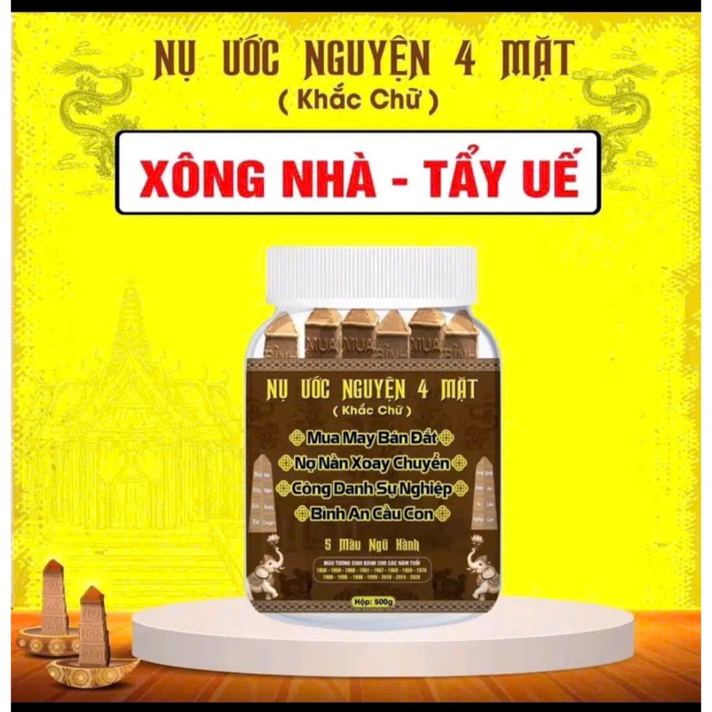 NỤ ƯỚC NGUYỆN 4 MẶT - Cầu may mắn - Hộp 30 nụ