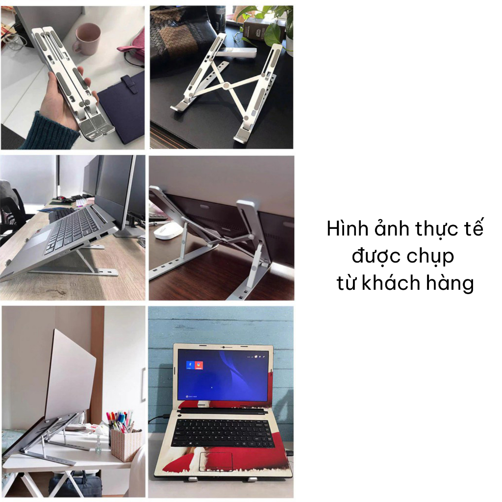 Giá đỡ Laptop, Kệ đỡ Laptop, Kệ kê Laptop, Kệ đỡ Laptop, Kê Laptop hợp kim NHÔM cao cấp, 7 cấp độ chỉnh độ cao. | BigBuy360 - bigbuy360.vn